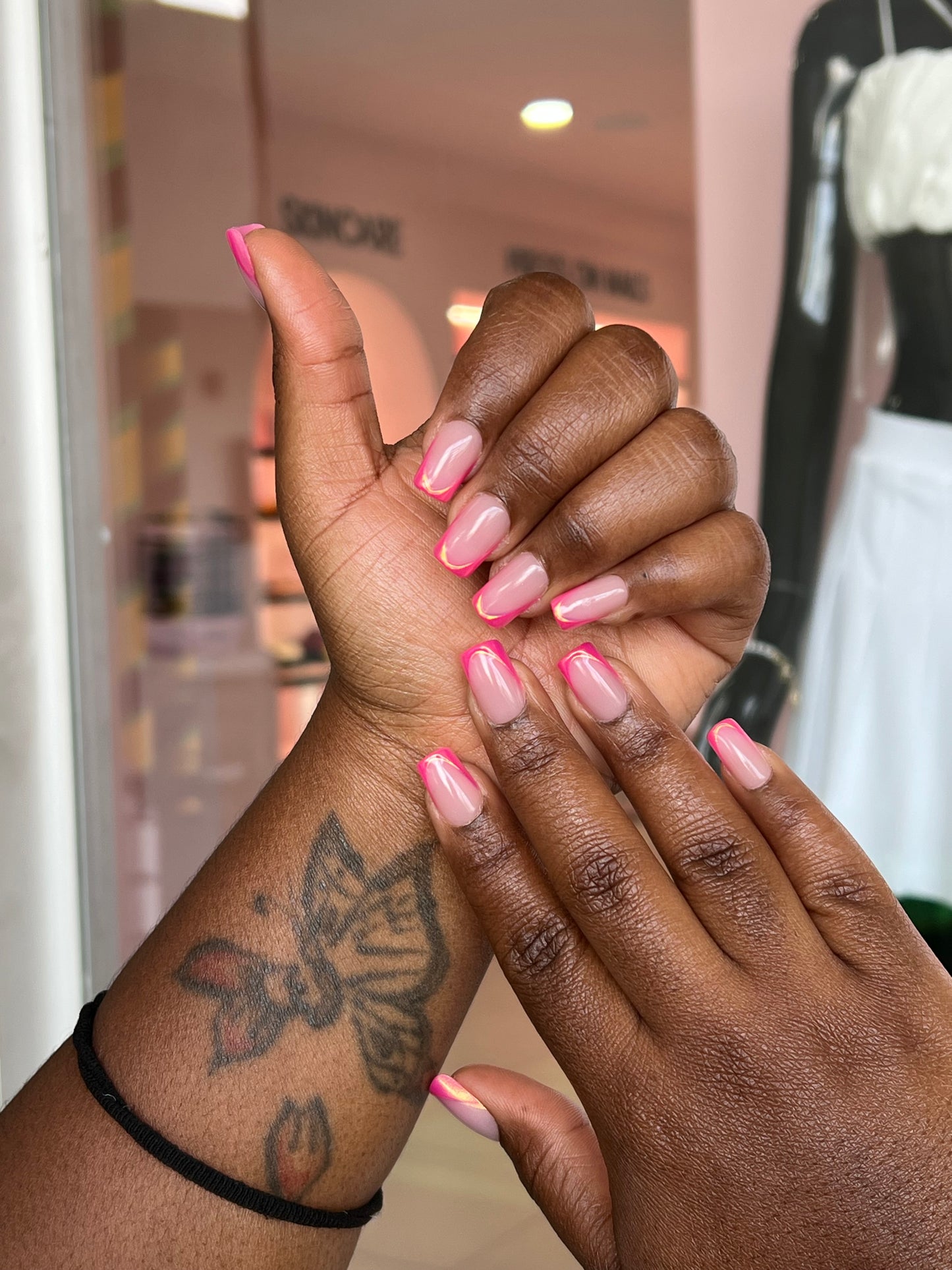 Gel Supreme: Chrome Pink French Tips