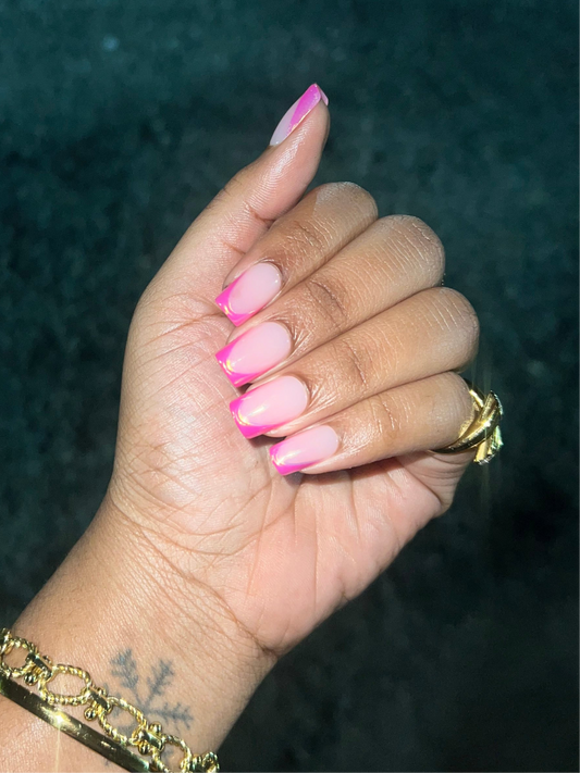 Gel Supreme: Chrome Pink French Tips