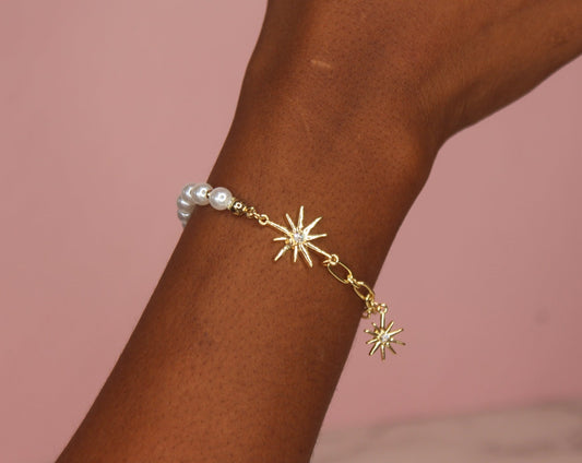 Pearl Star Stainless Steel Bracelet