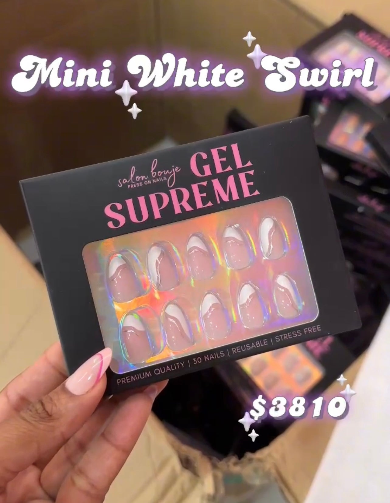 Gel Supreme: Mini White Swirls